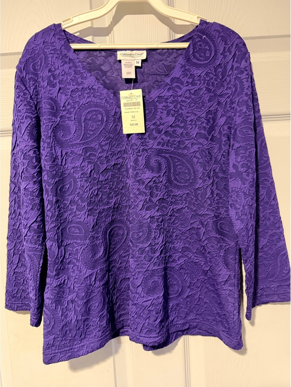 Coldwater Creek purple paisley top